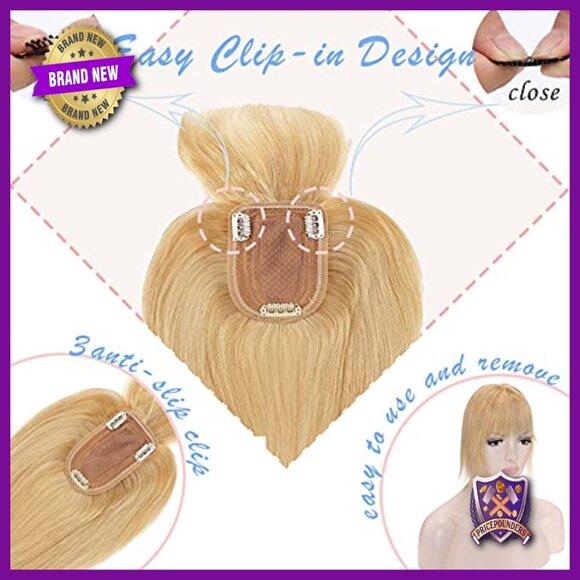 Silk Base Human Hair Topper Middle Part 10 Inch Glueless Hairpiece main image 5